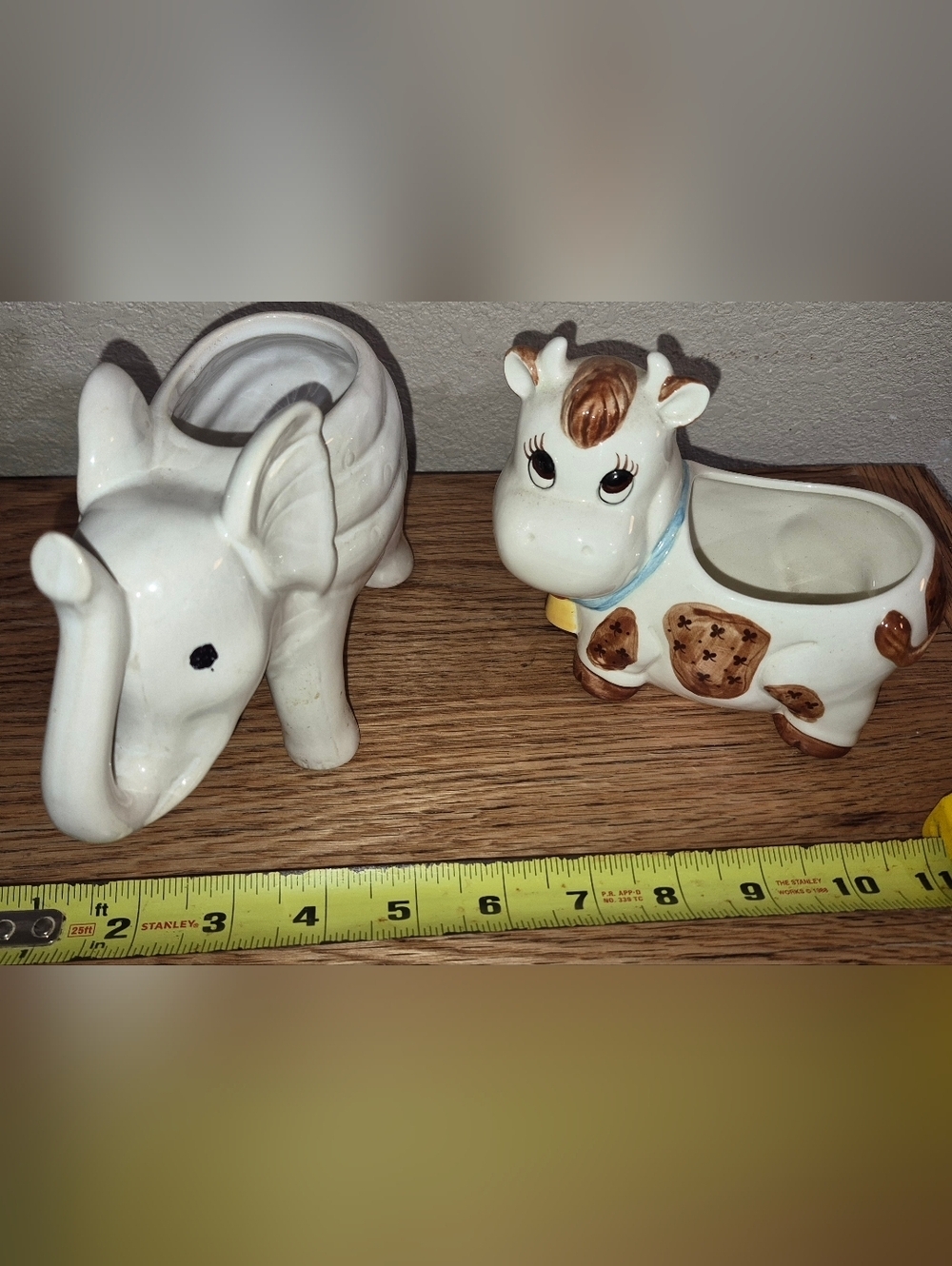 Lot Of 2 Vintage Planters, Elephant & Cow - Picture 4 of 4